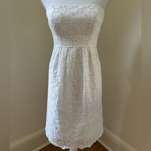 Shoshanna White Eyelet Strapless Dress size 6